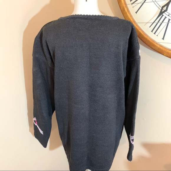 Kithie Lee sequins black sweater vintage size L - Picture 5 of 9